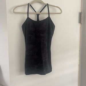 Lululemon Power Y Tank Top Black Camo